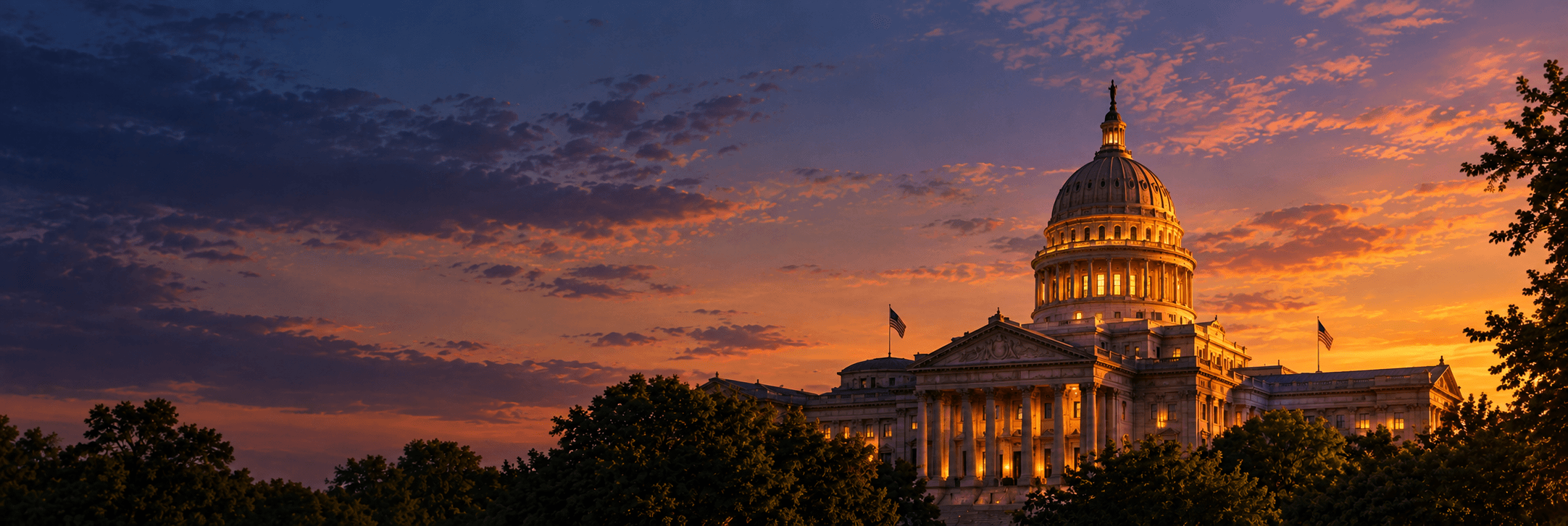 The United States Capitol at dusk